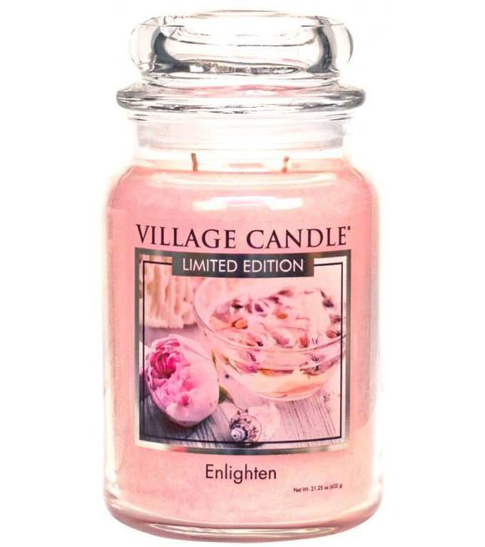 VILLAGE CANDLE Svíčka Village Candle - Enlighten 602 g, růžová barva