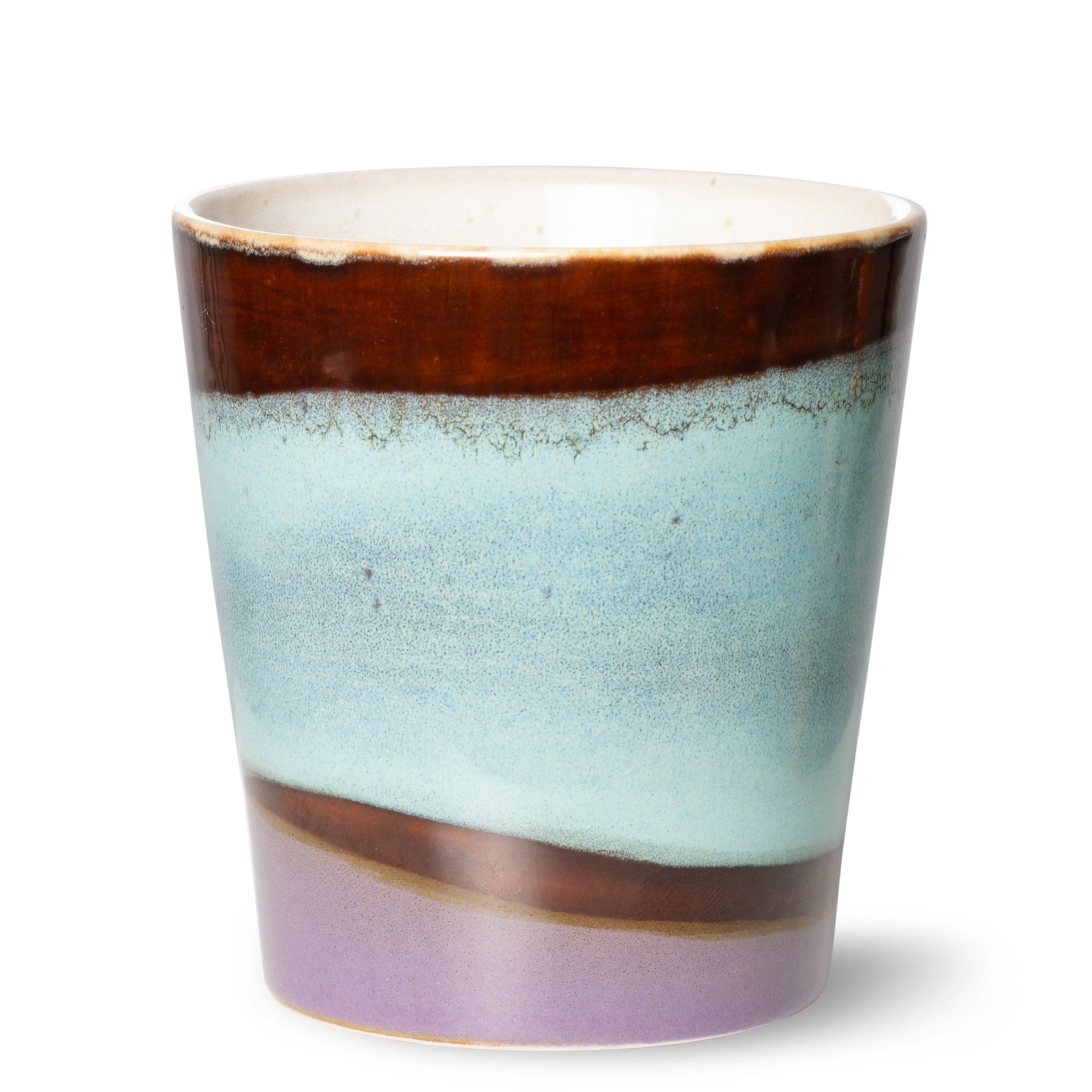 HK living Keramický hrnek 70's Mug Patina 180 ml, fialová barva, modrá barva, hnědá barva, keramika