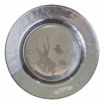 Skleněný talíř Silver pearl 25 cm