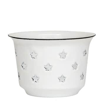 Smaltovaný svícínek Stars White