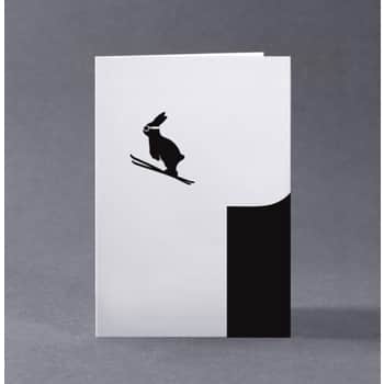 Vánoční přání s králíkem Ski Jumping Rabbit