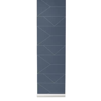 Tapeta Gold Lines/Dark Blue