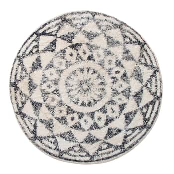 Bavlněná koupelnová předložka/kobereček Round Black 80 cm