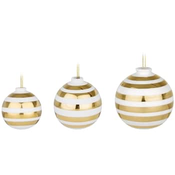 Keramické vianočné ozdoby Omaggio Gold - set 3 ks