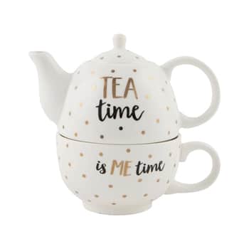 Čajová konvička s hrnečkem Tea time