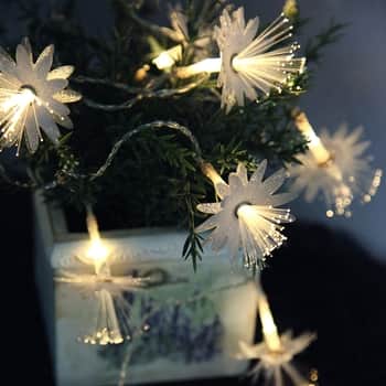 Světelný LED řetěz s květinami Fibry