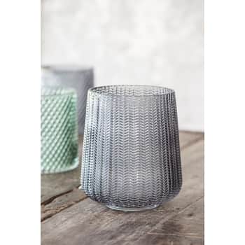 Skleněný svícen Grey glass