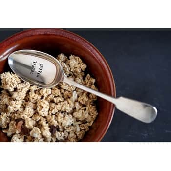 Postriebrená dezertná lyžica Cereal Killer