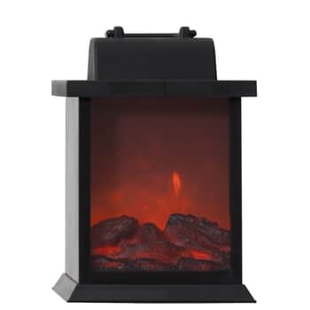 Elektrická lucerna - Lantern Black Fireplace