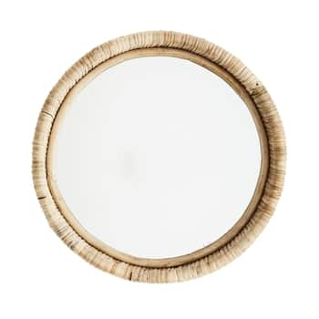 Kulaté zrcadlo v bambusovém rámu Natural