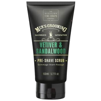 Pánský pleťový peeling před holením Vetiver a santalové dřevo 150ml