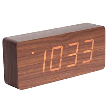 Designový digitální budík Tube Dark wood