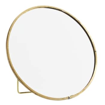 Okrúhle stolné zrkadlo s opierkou Antique Brass - väčšie