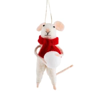 Vánoční ozdoba Mouse with Snowball
