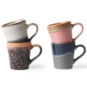 Keramický hrnek 70's Espresso Mugs 80 ml - set 4 ks