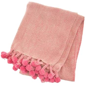 Bavlnený prehoz Nevada Pink Herringbone