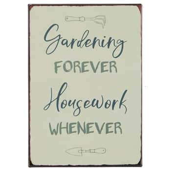 Plechová ceduľa Gardening forever