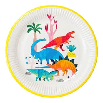 Detský papierový riad Dinosaur Plates 8 ks
