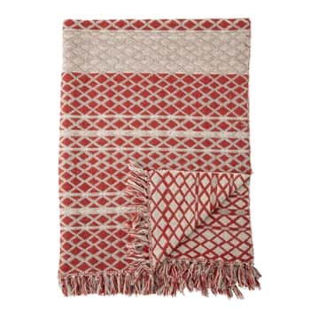 Bavlněný přehoz Recycled Cotton Red 160x130