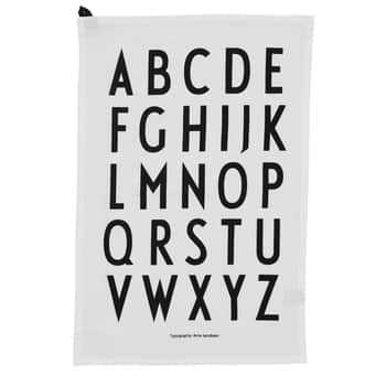Bavlněná utěrka Design Letters White – set 2 ks