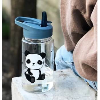 Detská fľaša so slamkou Panda 450ml