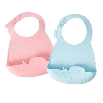 Detský silikónový podbradník Pink/Blue