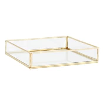 Skleněný box Gold Quadratic