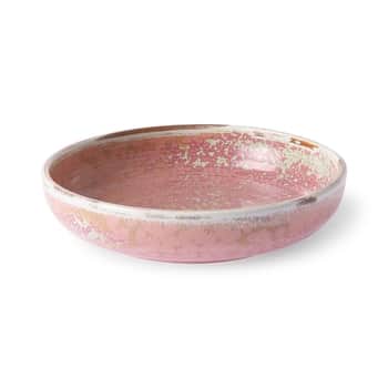 Hluboký keramický talíř Rustic Pink 19 cm
