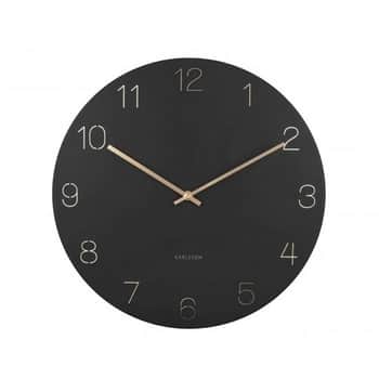 Nástenné hodiny Charm Engraved Numbers Black 40 cm