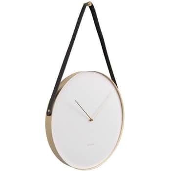 Nástěnné hodiny Belt White Gold 34 cm