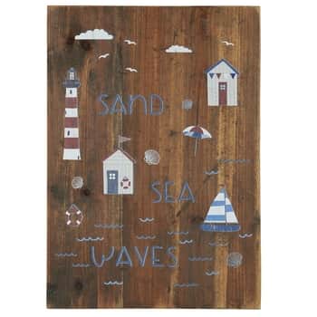 Dřevěná cedule Sand Sea Waves