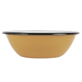 Smaltovaná miska Yellow/White 16,5 cm