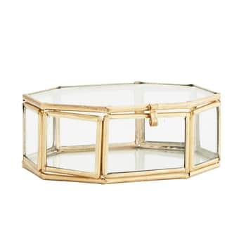 Skleněný box Clear Octagonal Brass