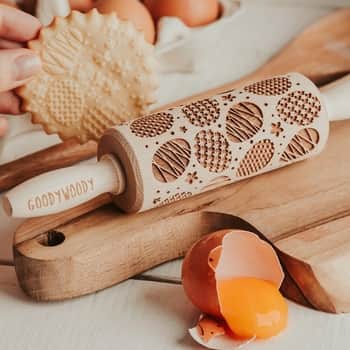 Embosovaný valček na cesto Spring Eggs - malý