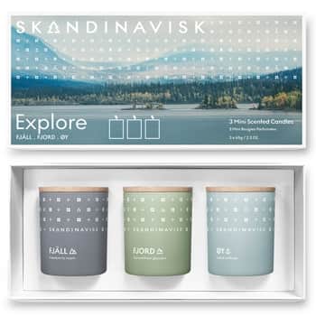 Darčeková sada mini sviečok Explore - 3x65 g