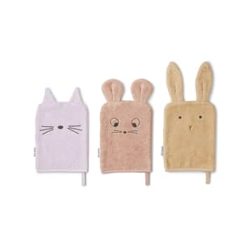 Froté handričky z organickej bavlny Sylvester Mouse Lavender