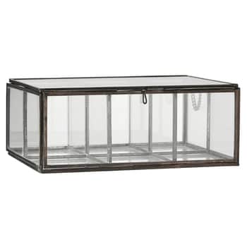 Skleněný box s přihrádkami Glass Black