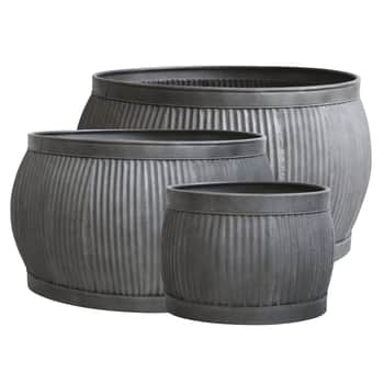 Plechový obal na květináč Antique Zinc Round
