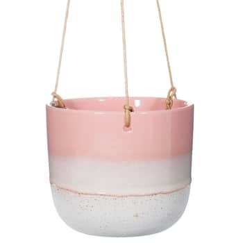 Závěsný obal na květináč Mojave Glaze Pink