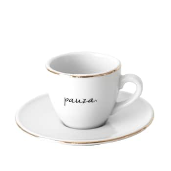 Šálek na espresso s podšálkem Pauza 90 ml