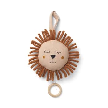 Natahovací hudební hračka Lion Dusty Rose