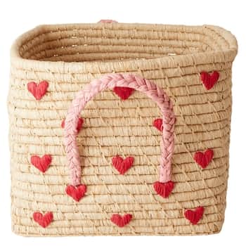 Úložný kôš Square Raffia Heart