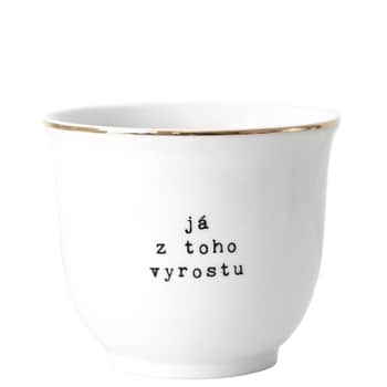 Porcelánový obal na květináč Já z toho vyrostu 10 cm