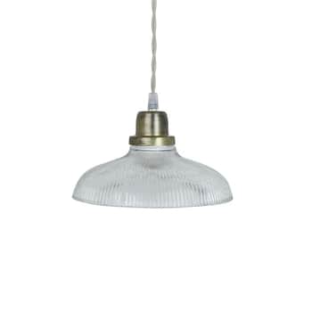 Skleněný lustr Greta Stripe Clear Antique Brass