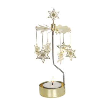 Rotující svícen Art Deco Star Gold