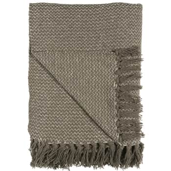 Bavlněný přehoz Brown/Cream Zigzag 130x160 cm