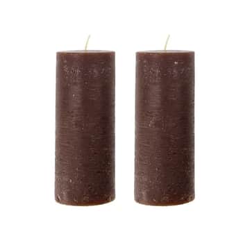 Svíčka Pillar Rustic Cognac 15 cm - set 2 ks