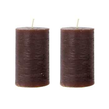 Svíčka Pillar Rustic Cognac 10 cm - set 2 ks