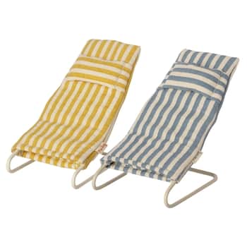 Plážové lehátko pro zvířátka Maileg Mouse Stripe - Set 2 ks