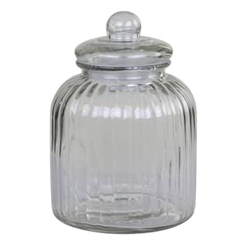 Skleněná úložná dóza Grooves Clear 3,5 l